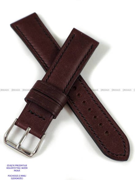 Pasek skórzany ręcznie robiony A. Kucharski Leather - Conceria Puccini Uragano - burgundy/black 30 mm