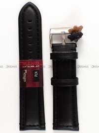 Pasek skórzany do zegarka - Diloy 393.24.1 - 24 mm czarny