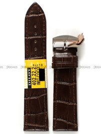 Pasek skórzany do zegarka - Diloy 402.22.2 - 22 mm brązowy