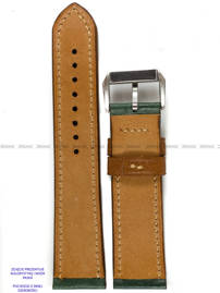 Pasek skórzany ręcznie robiony A. Kucharski Leather - Conceria Il Ponte Maya Double - darkgreen/camel 18 mm